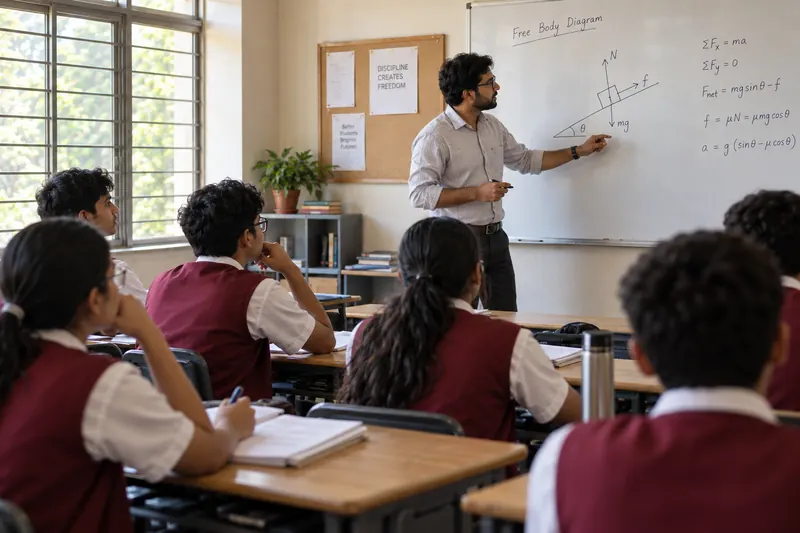 Grade 11 physics class in session inside a partner campus